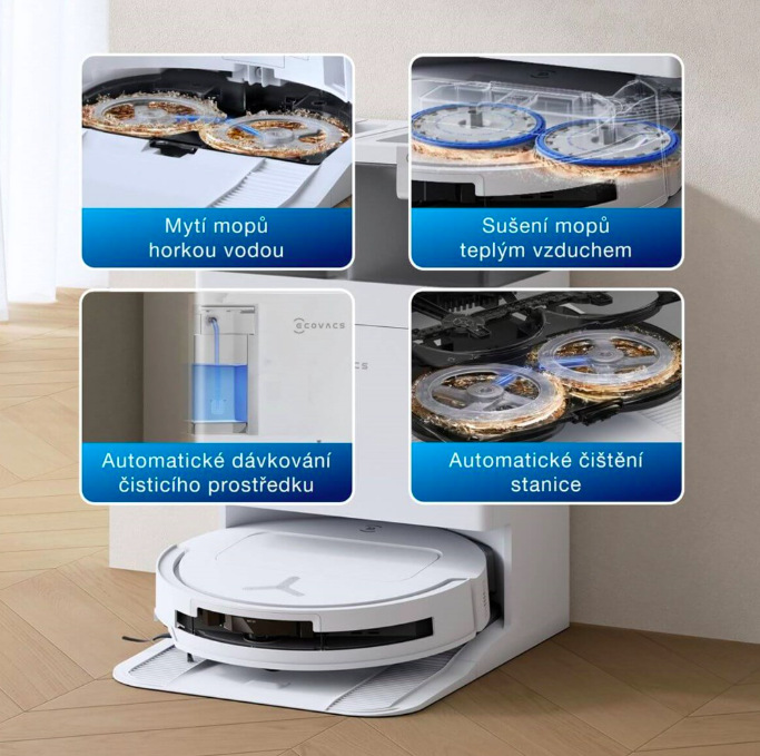 Ecovacs Robotický vysavač Deebot T50 Pro Omni White 10